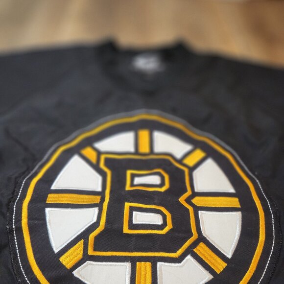 🐻💛🖤NHL G-III Sports Boston Bruins Black V-Neck Pullover Windbreaker Jacket-S - Picture 2 of 3